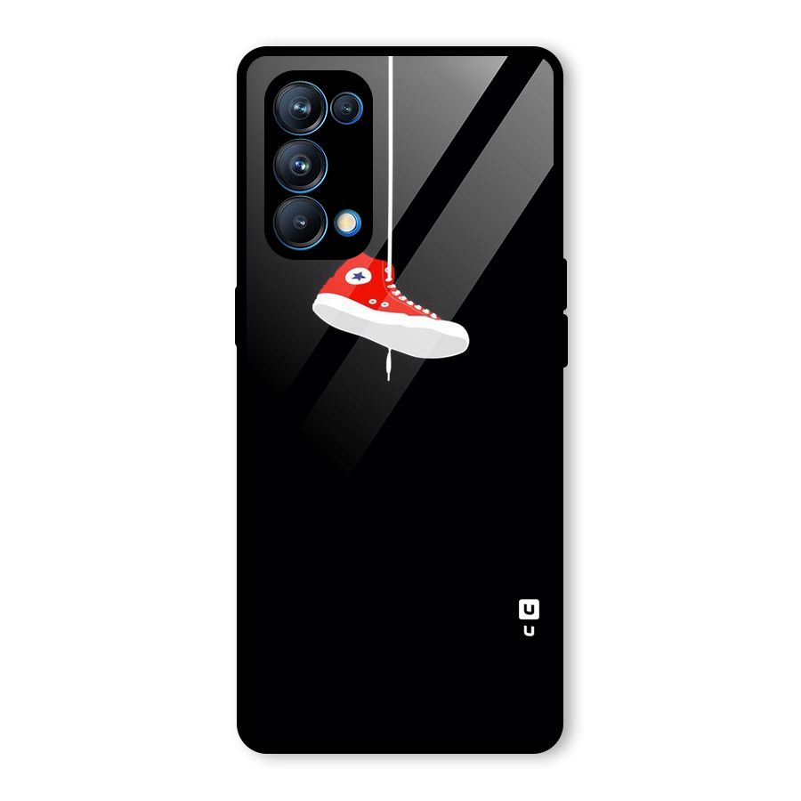 Red Shoe Hanging Glass Back Case for Oppo Reno5 Pro 5G