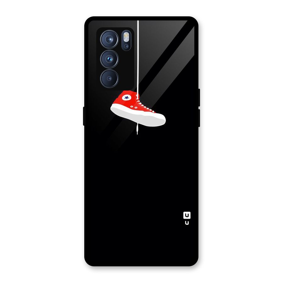 Red Shoe Hanging Glass Back Case for Oppo Reno6 Pro 5G