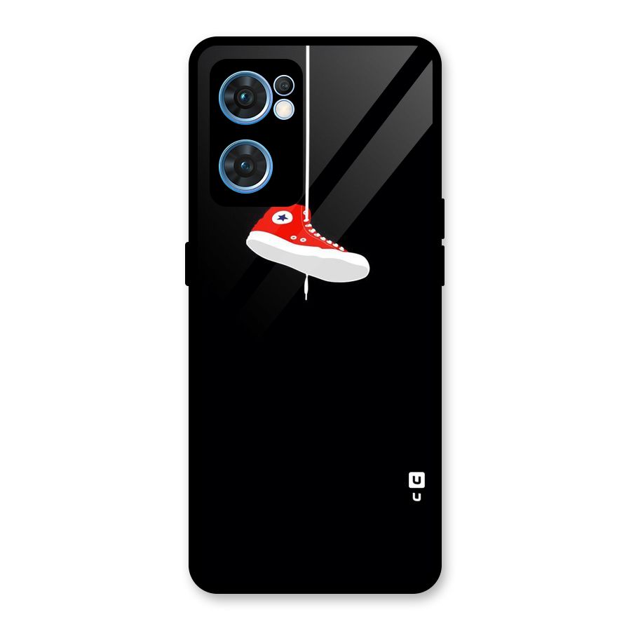Red Shoe Hanging Glass Back Case for Oppo Reno7 5G