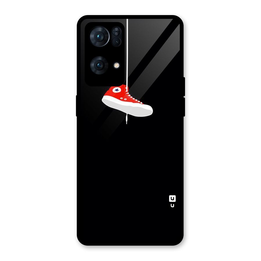 Red Shoe Hanging Glass Back Case for Oppo Reno7 Pro 5G