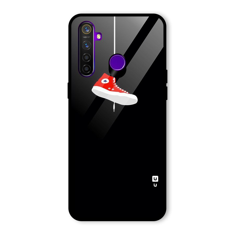 Red Shoe Hanging Glass Back Case for Realme 5 Pro