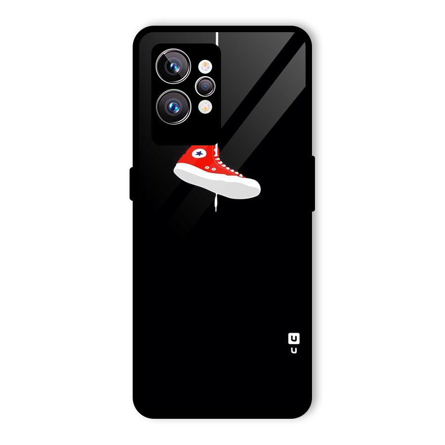 Red Shoe Hanging Glass Back Case for Realme GT2 Pro