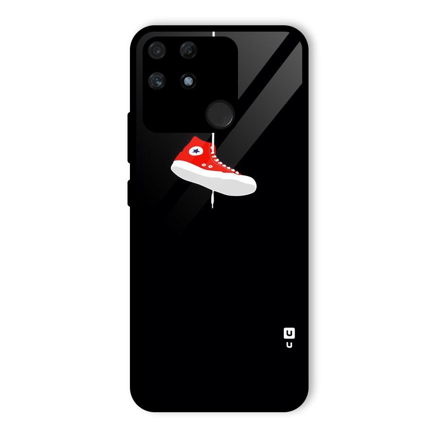 Red Shoe Hanging Glass Back Case for Realme Narzo 50A