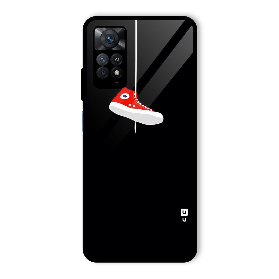 Red Shoe Hanging Glass Back Case for Redmi Note 11 Pro