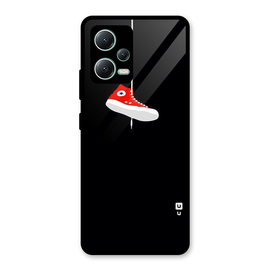 Red Shoe Hanging Glass Back Case for Redmi Note 12 5G