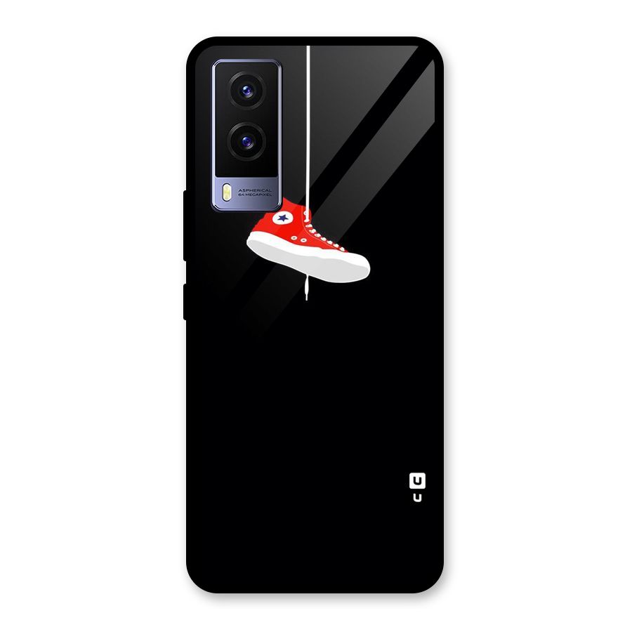 Red Shoe Hanging Glass Back Case for Vivo V21e 5G