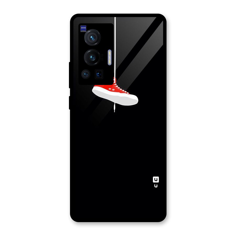 Red Shoe Hanging Glass Back Case for Vivo X70 Pro