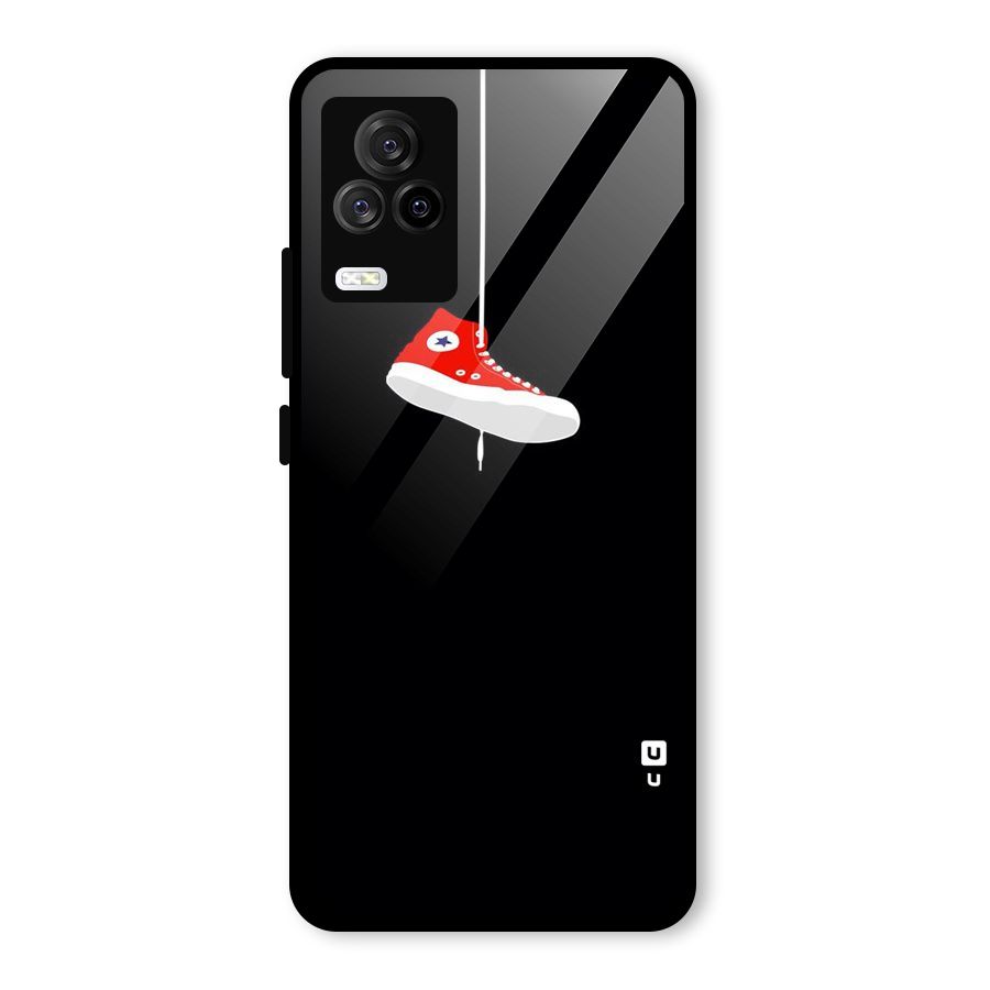 Red Shoe Hanging Glass Back Case for Vivo iQOO 7 Legend 5G