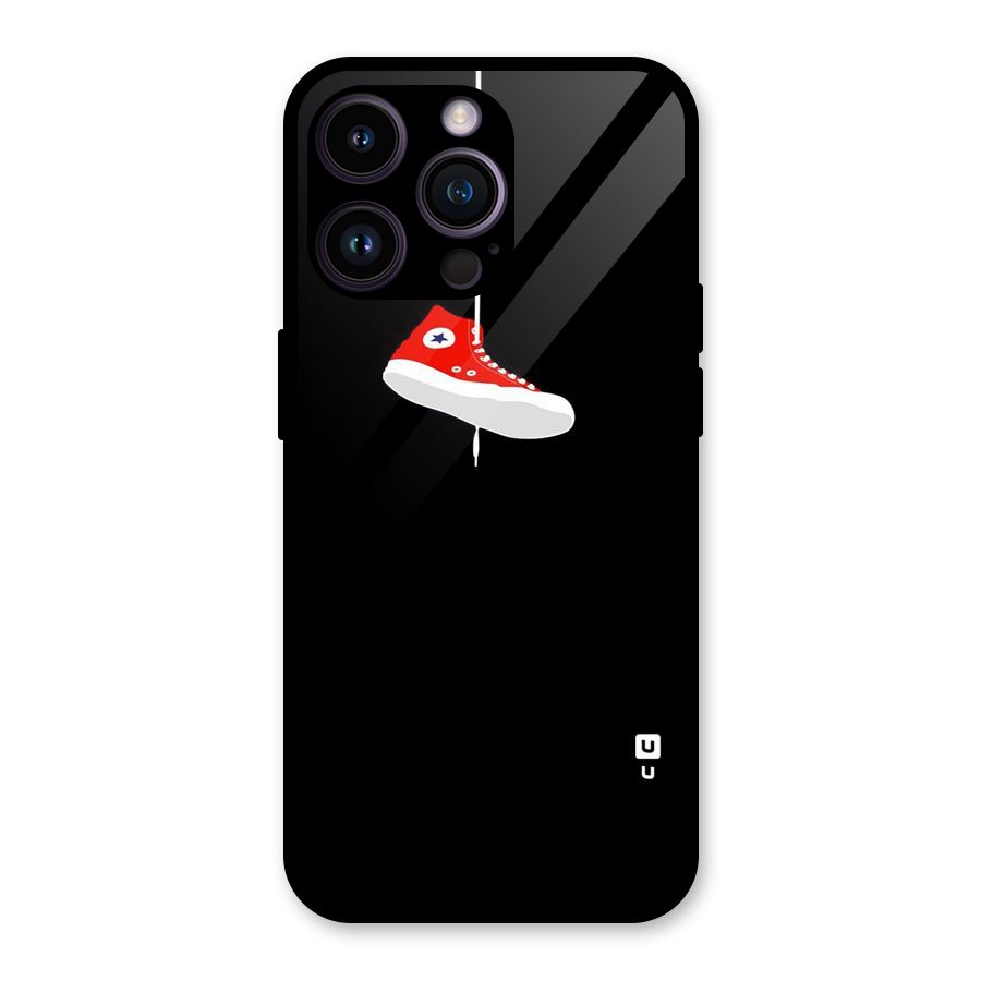 Red Shoe Hanging Glass Back Case for iPhone 14 Pro Max