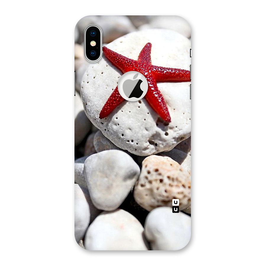 Red Star Fish Back Case for iPhone XS Logo Cut