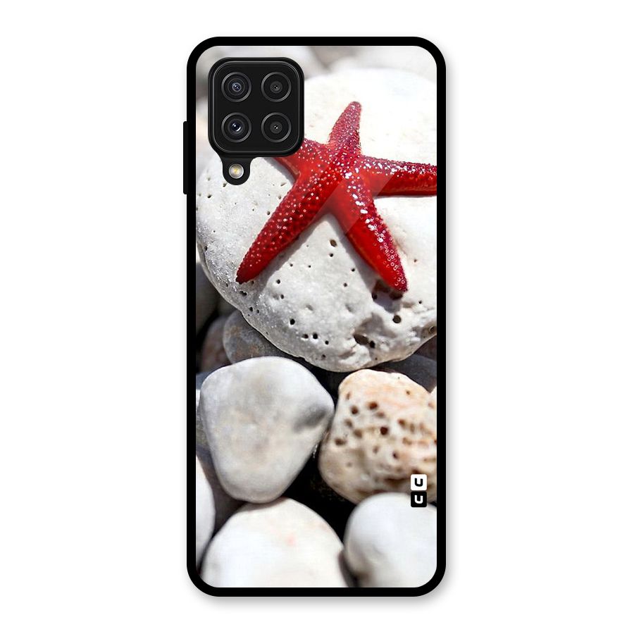 Red Star Fish Glass Back Case for Galaxy A22 4G