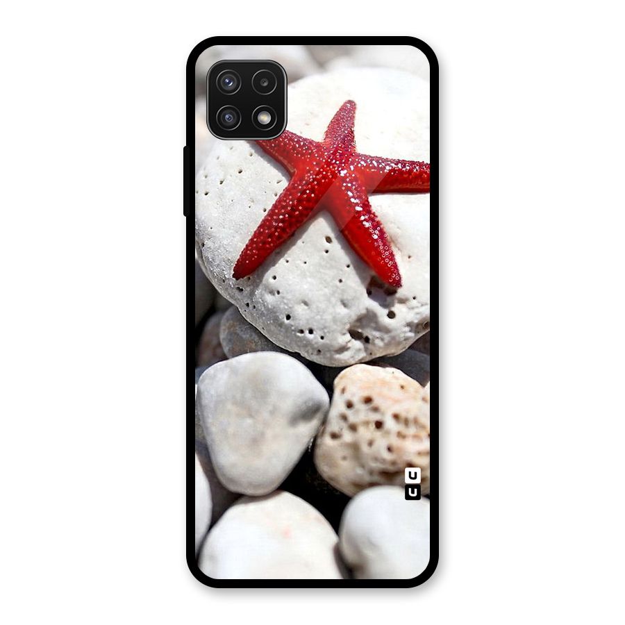 Red Star Fish Glass Back Case for Galaxy A22 5G