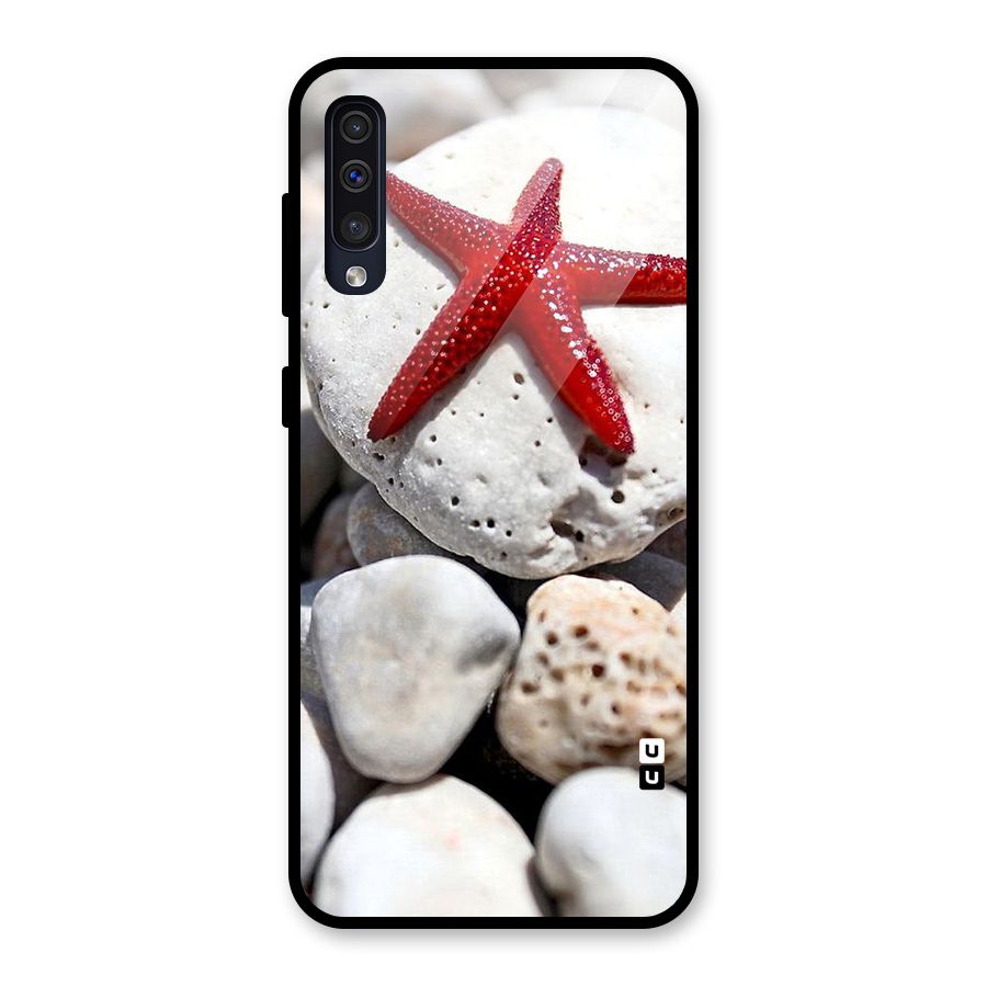 Red Star Fish Glass Back Case for Galaxy A50s