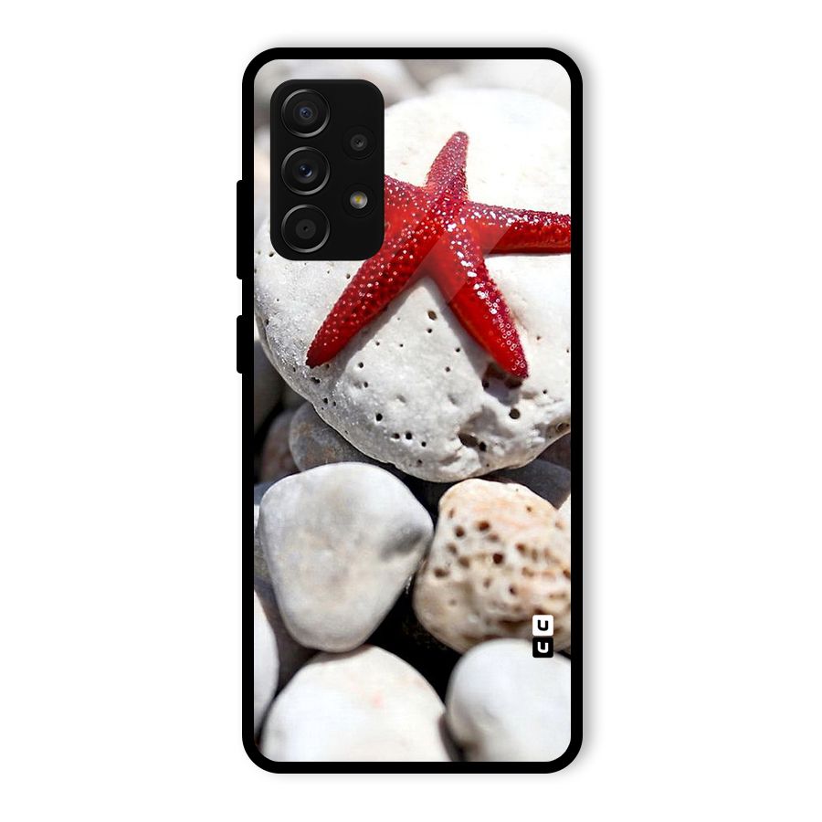 Red Star Fish Glass Back Case for Galaxy A53 5G