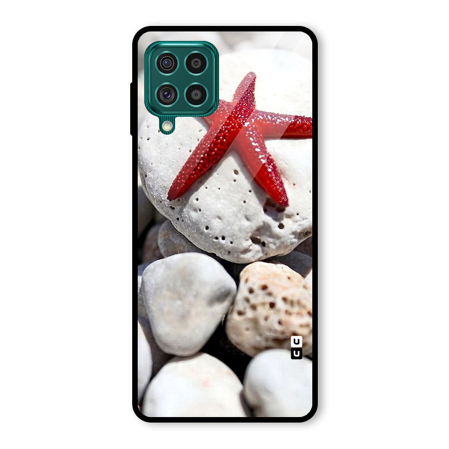 Red Star Fish Glass Back Case for Galaxy F62