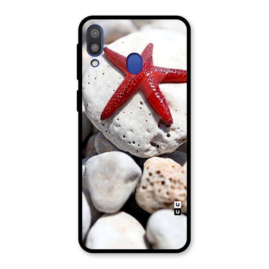 Red Star Fish Glass Back Case for Galaxy M20