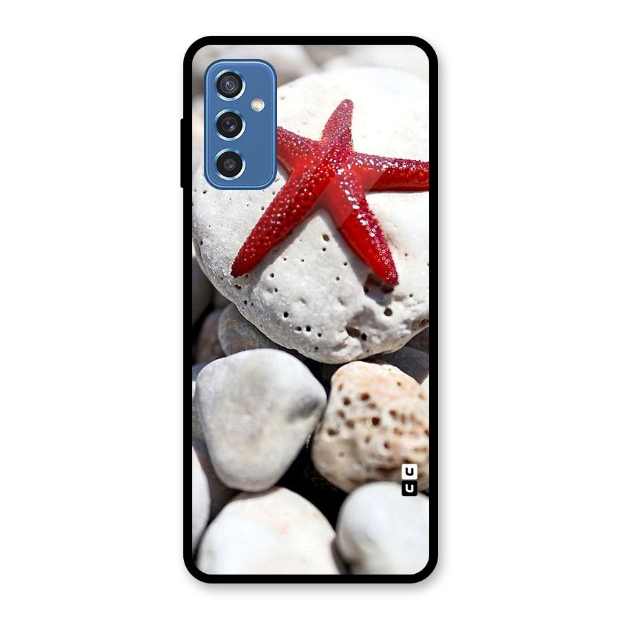 Red Star Fish Glass Back Case for Galaxy M52 5G