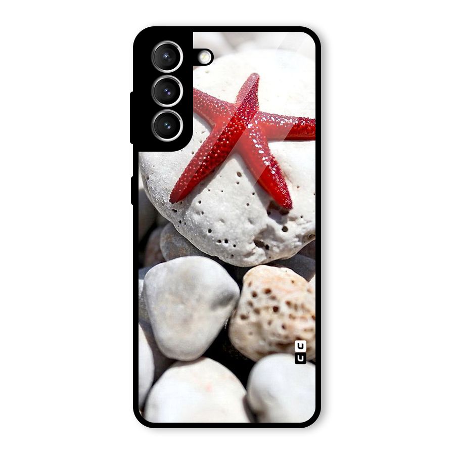 Red Star Fish Glass Back Case for Galaxy S21 5G