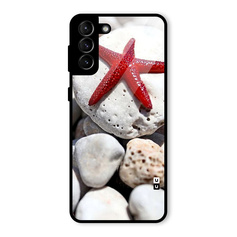Red Star Fish Glass Back Case for Galaxy S21 Plus