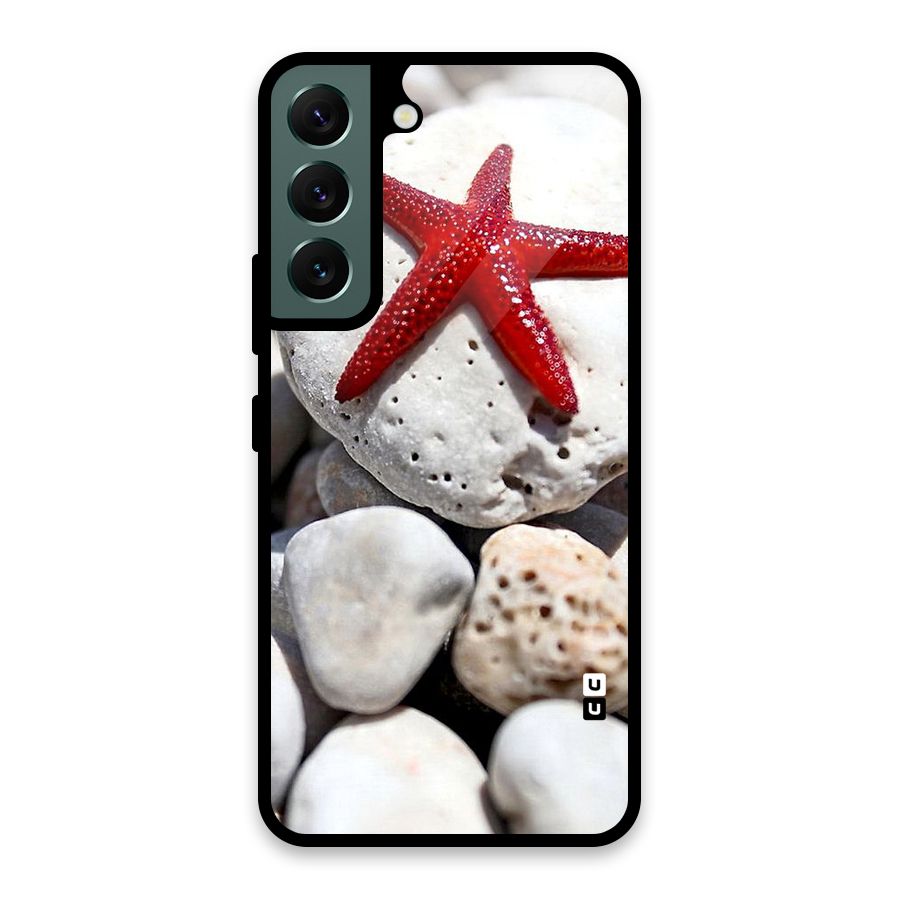Red Star Fish Glass Back Case for Galaxy S22 5G