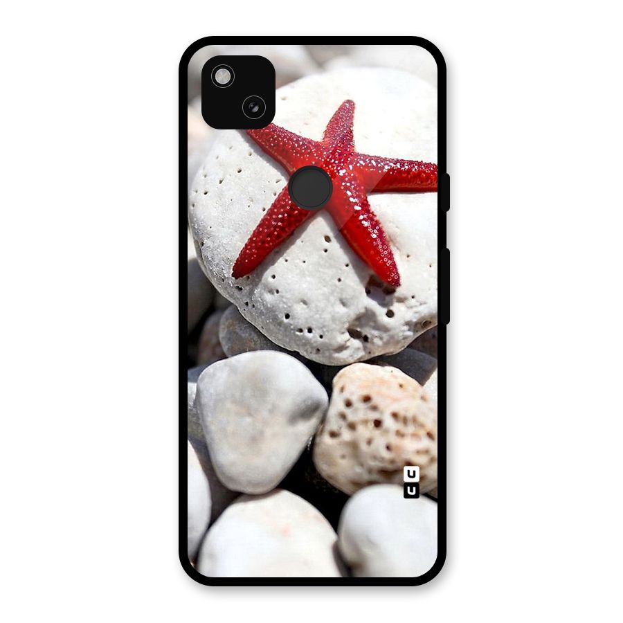 Red Star Fish Glass Back Case for Google Pixel 4a