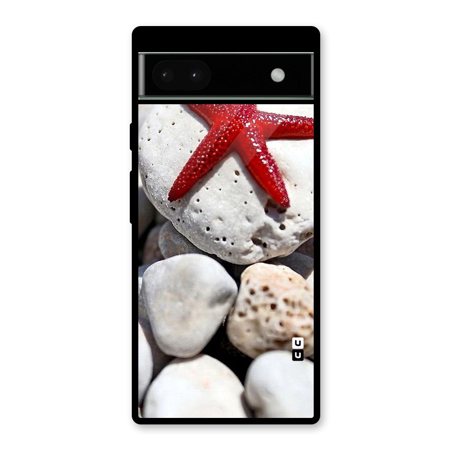 Red Star Fish Glass Back Case for Google Pixel 6a
