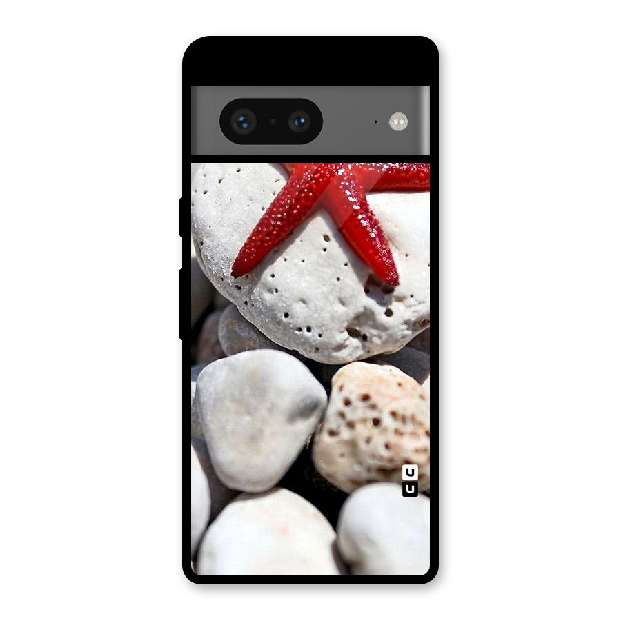 Red Star Fish Glass Back Case for Google Pixel 7