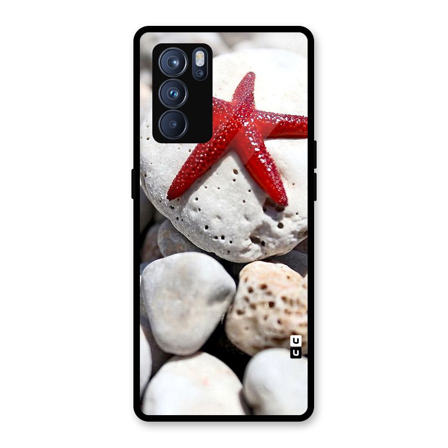 Red Star Fish Glass Back Case for Oppo Reno6 Pro 5G