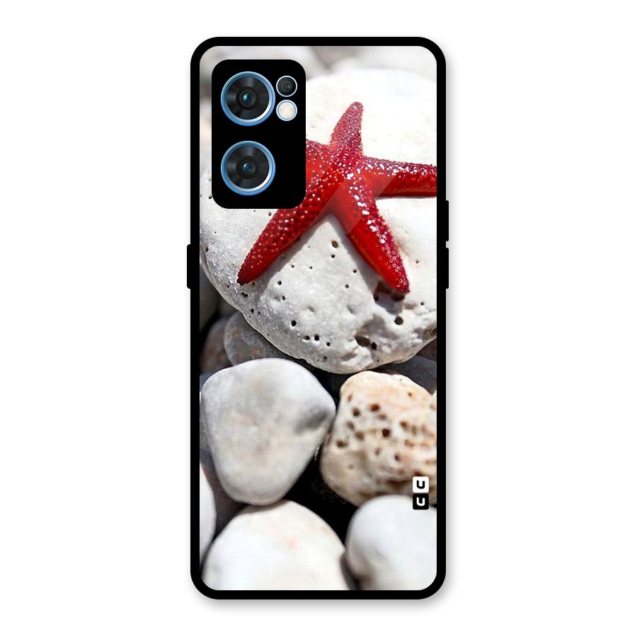 Red Star Fish Glass Back Case for Oppo Reno7 5G