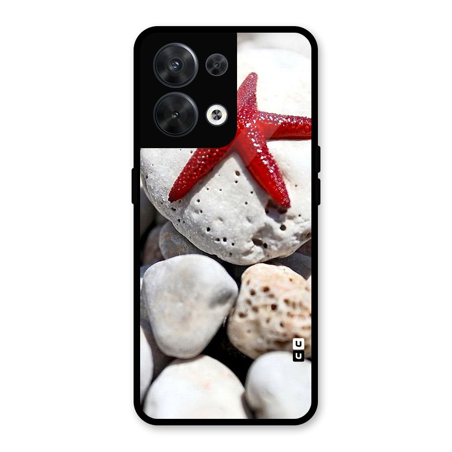 Red Star Fish Glass Back Case for Oppo Reno8 5G
