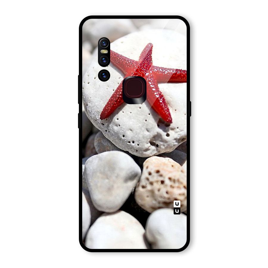 Red Star Fish Glass Back Case for Vivo V15