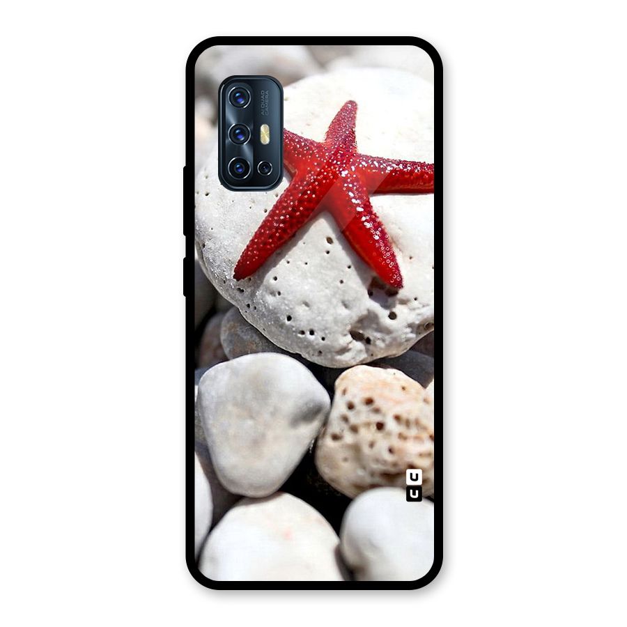 Red Star Fish Glass Back Case for Vivo V17