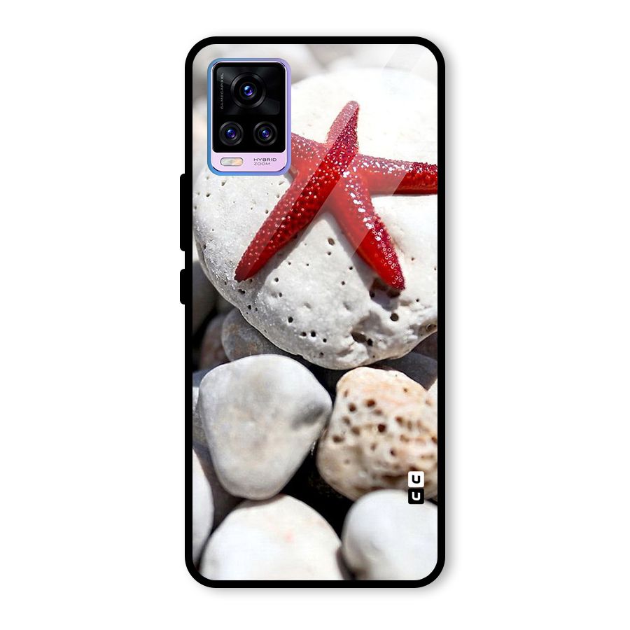 Red Star Fish Glass Back Case for Vivo V20 Pro