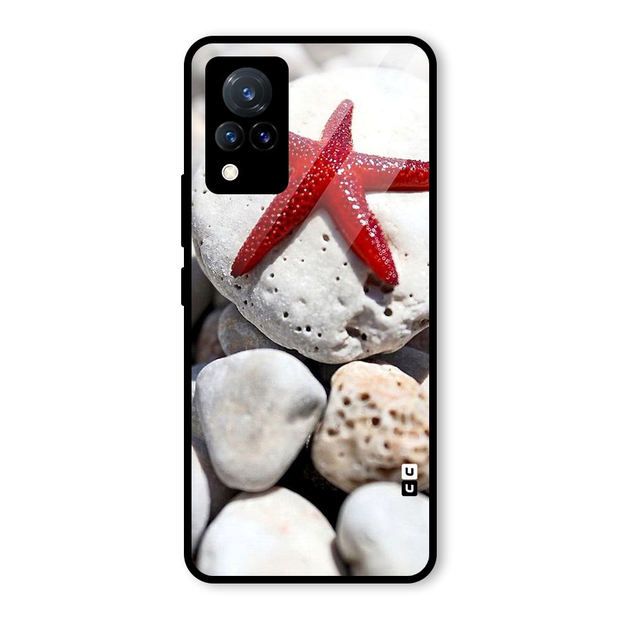 Red Star Fish Glass Back Case for Vivo V21 5G