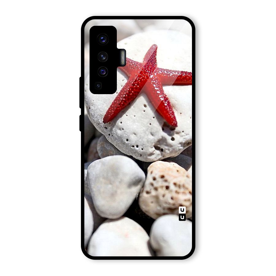 Red Star Fish Glass Back Case for Vivo X50