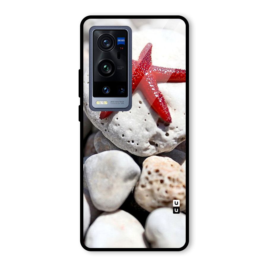Red Star Fish Glass Back Case for Vivo X60 Pro Plus