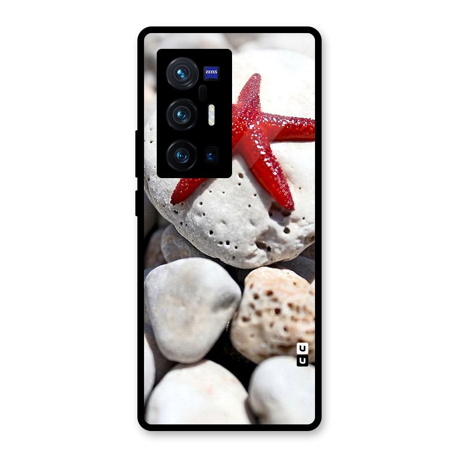 Red Star Fish Glass Back Case for Vivo X70 Pro Plus