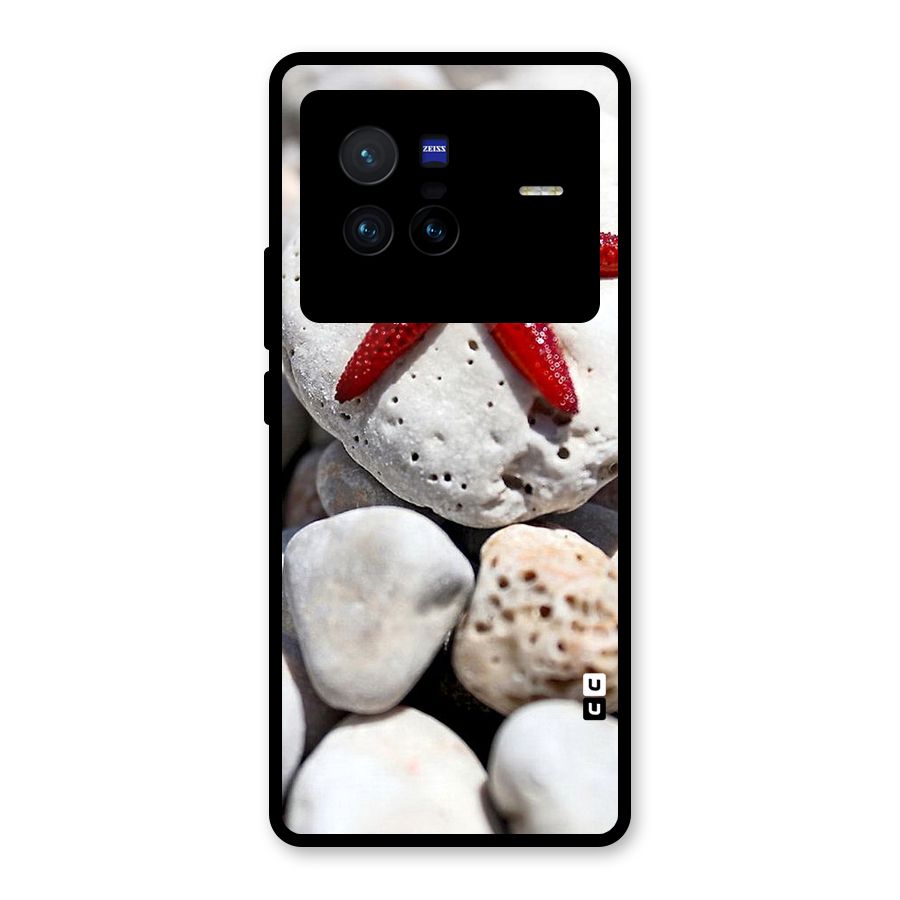 Red Star Fish Glass Back Case for Vivo X80