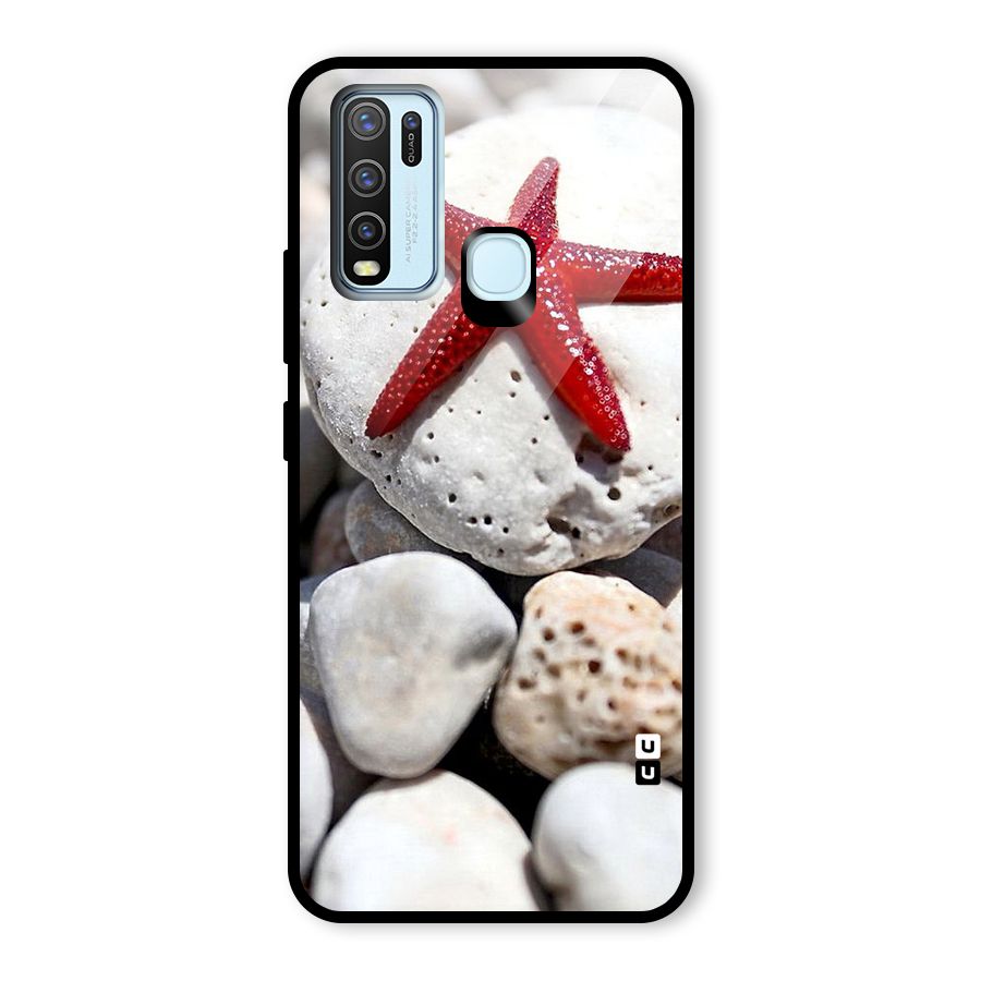 Red Star Fish Glass Back Case for Vivo Y30
