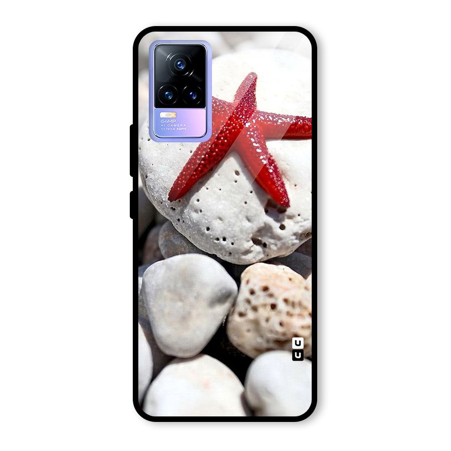 Red Star Fish Glass Back Case for Vivo Y73