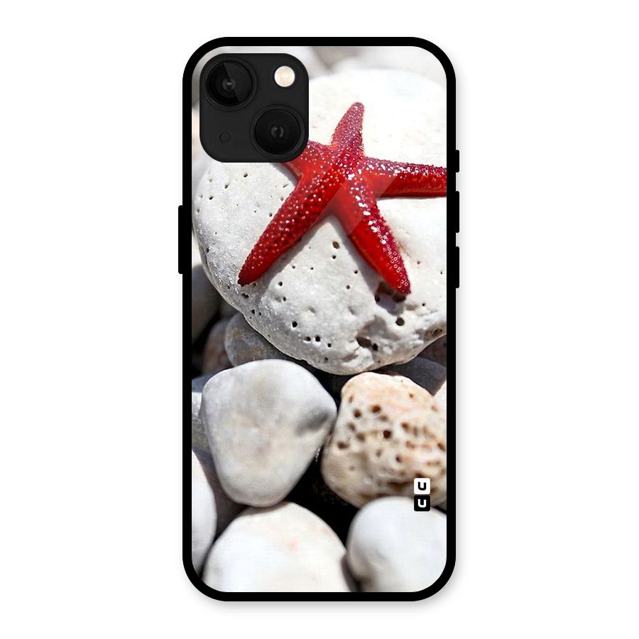 Red Star Fish Glass Back Case for iPhone 13