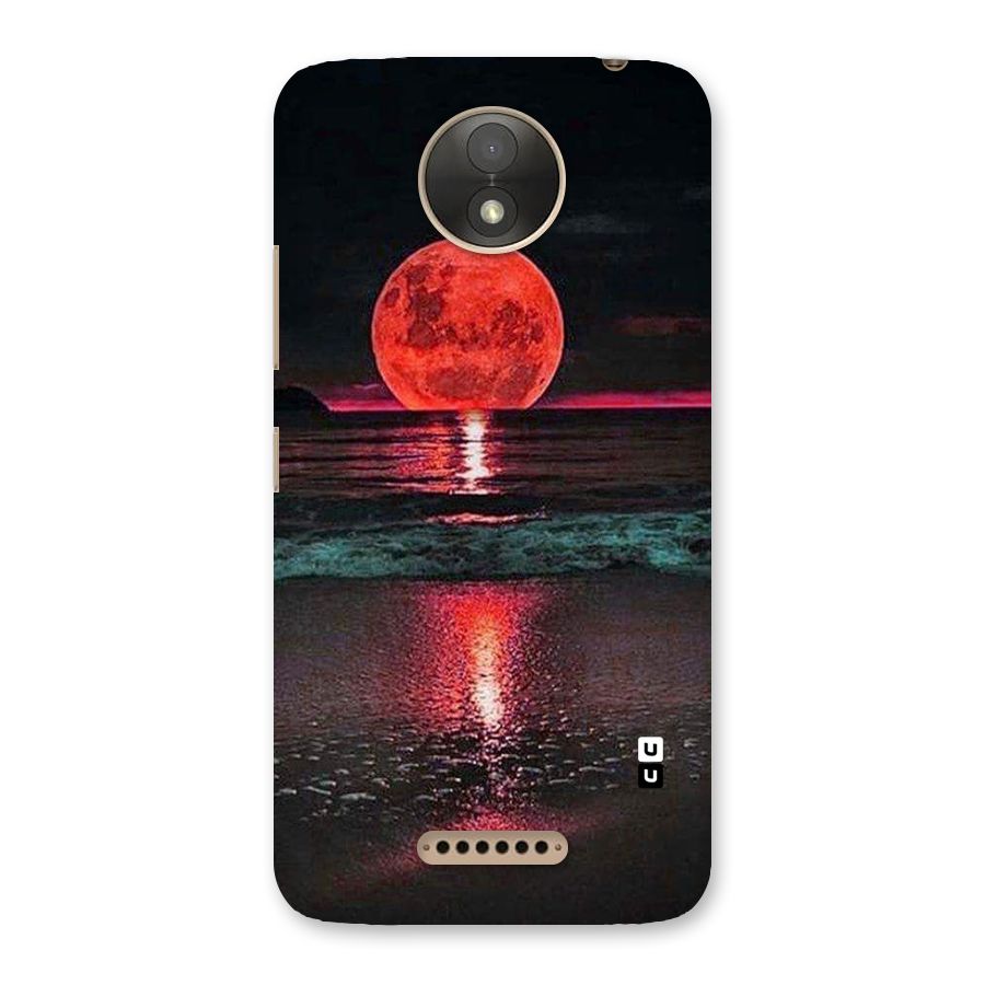 Red Sun Ocean Back Case for Moto C Plus