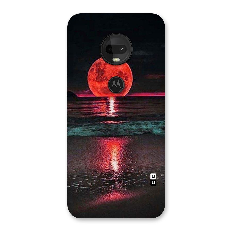 Red Sun Ocean Back Case for Moto G7