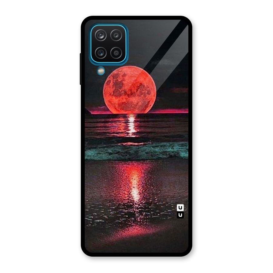 Red Sun Ocean Glass Back Case for Galaxy A12