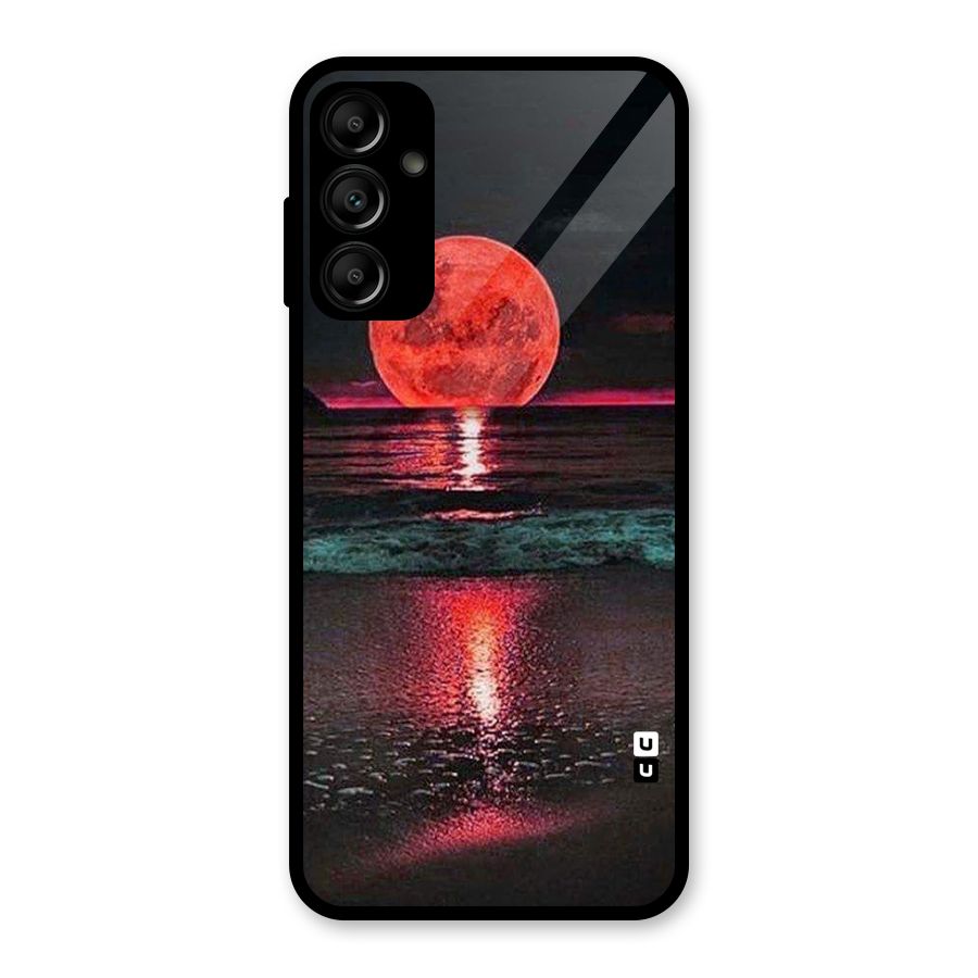 Red Sun Ocean Glass Back Case for Galaxy A14 5G