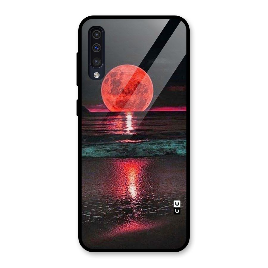 Red Sun Ocean Glass Back Case for Galaxy A50s