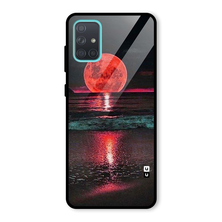 Red Sun Ocean Glass Back Case for Galaxy A71