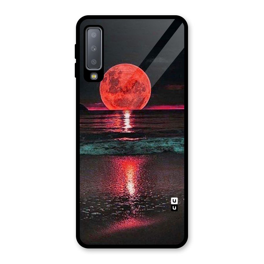 Red Sun Ocean Glass Back Case for Galaxy A7 (2018)