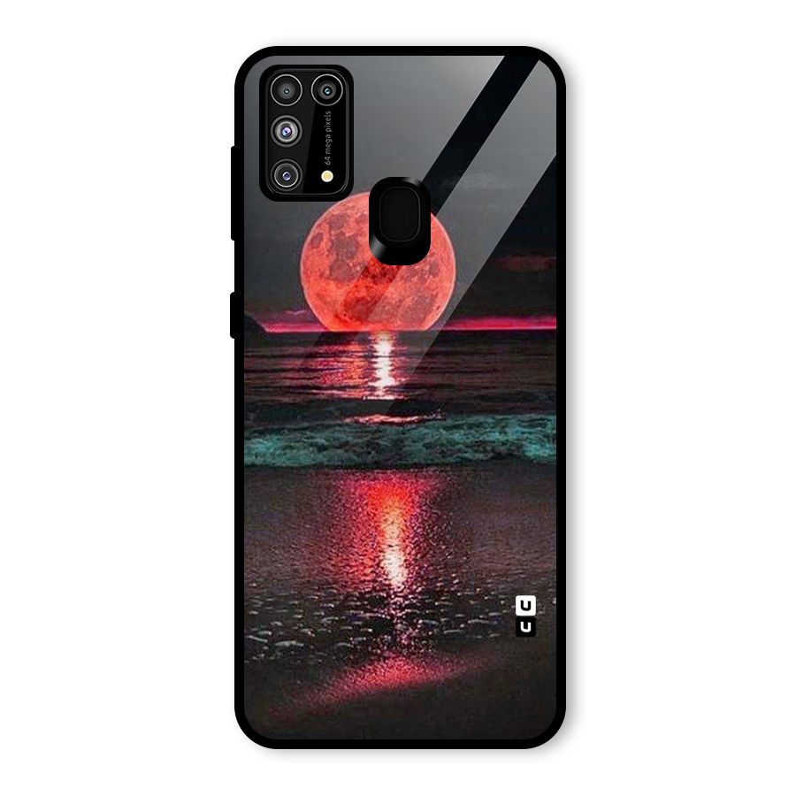 Red Sun Ocean Glass Back Case for Galaxy F41