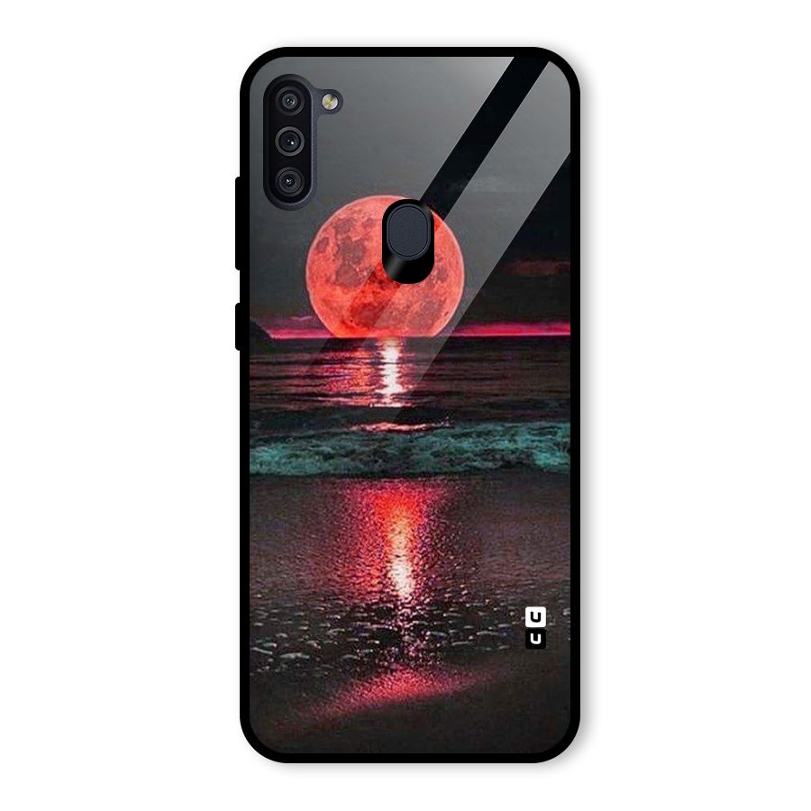 Red Sun Ocean Glass Back Case for Galaxy M11